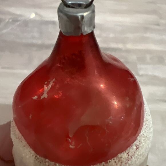 Antique Blown Glass Large SANTA HEAD Blue Eyes Mercury Christmas Ornament German - Picture 9 of 10